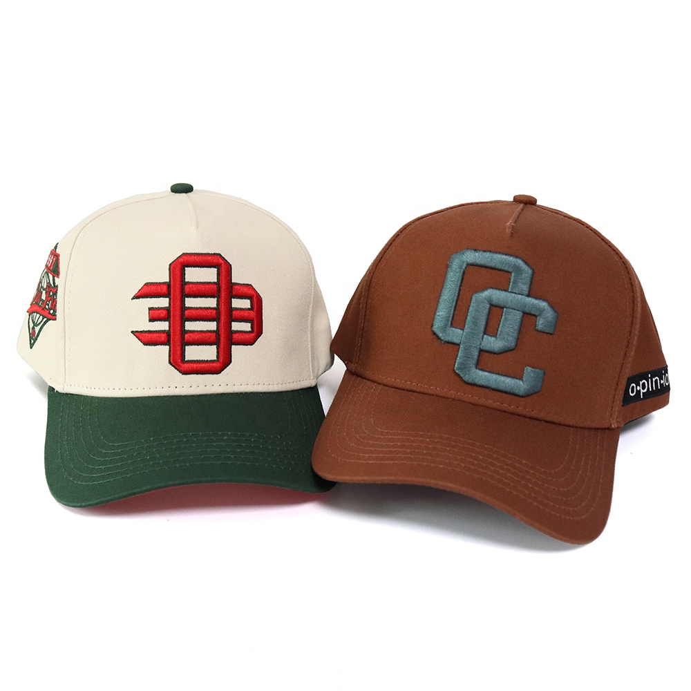 5 panel curved structured with contrast colors 2 tones with custom logo baseball cap solid color with shipping price