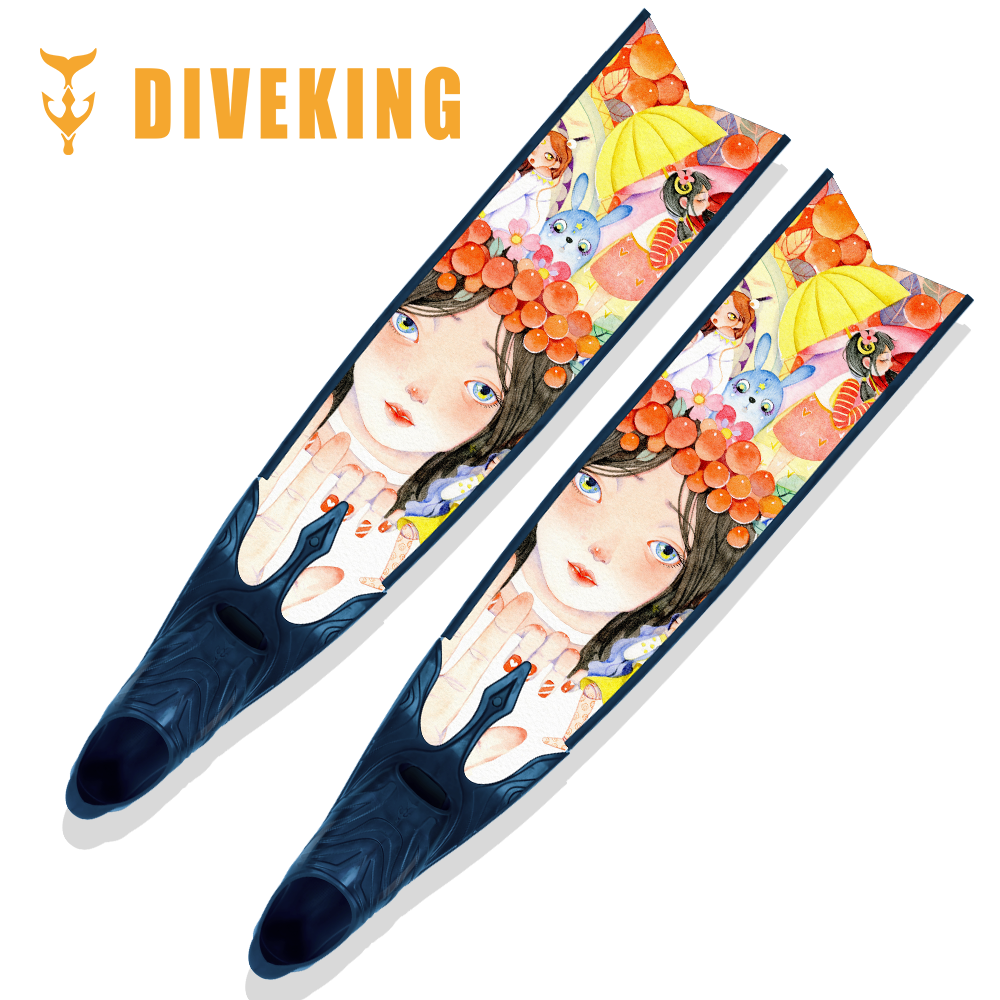 DIVEKING Professional Adult Free Diving Carbon Fiber Ultra Long Diving Fins Lightweight Deep Diving Fins