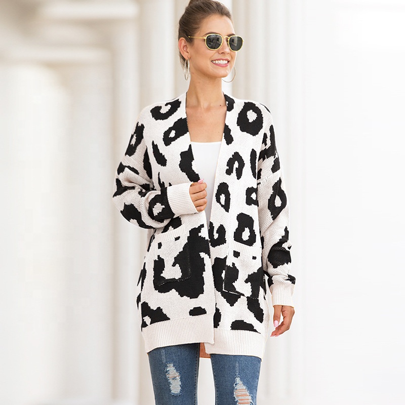 Женский леопардовый свитер Max Apparel, длинный кардиган