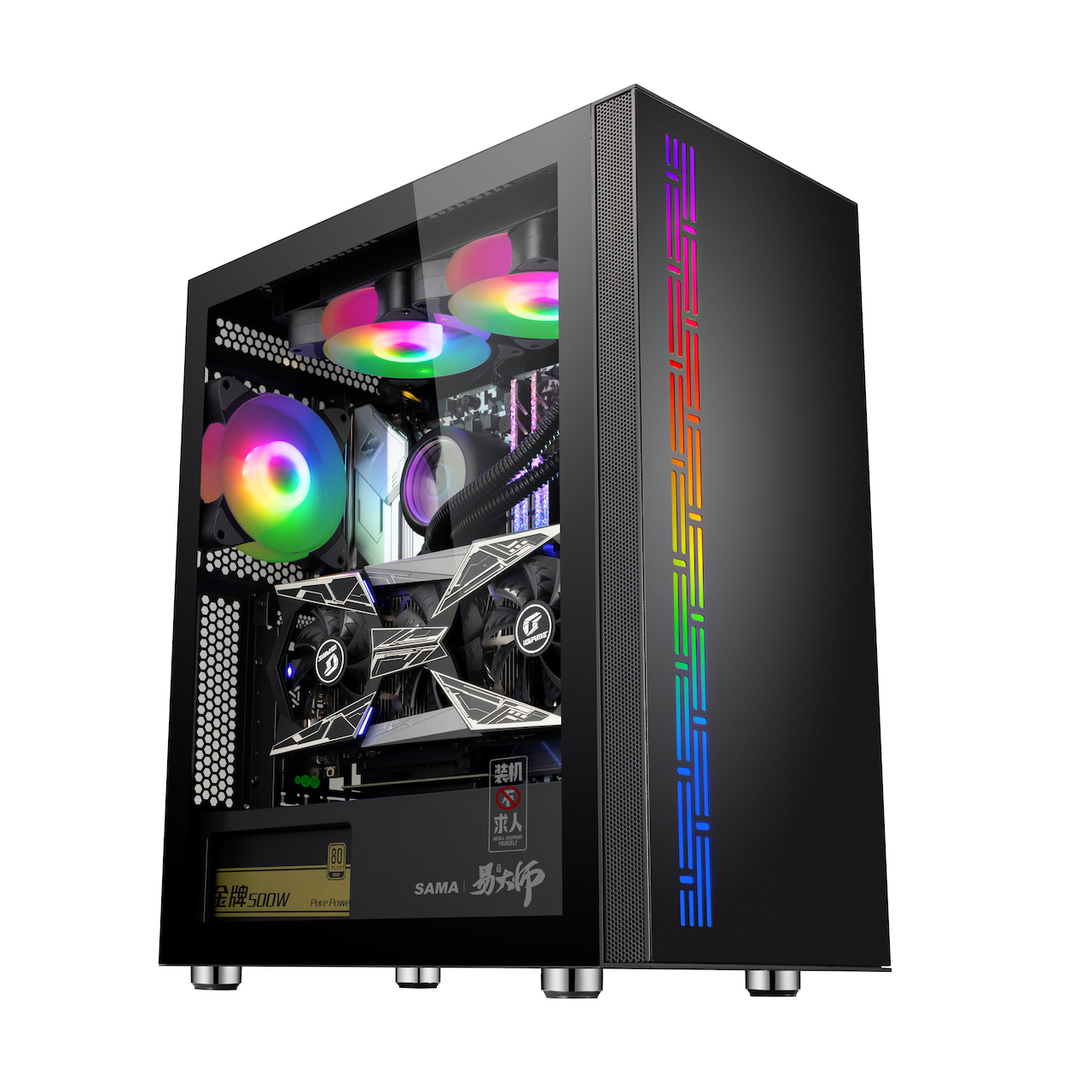 SAMA самый популярный игровой ПК корпус atx корпус Корпус rgb корпус для ПК закаленное стекло полоса