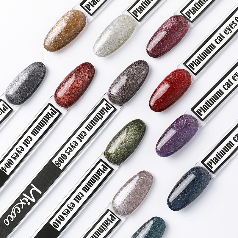 2023 Mixcoco nail gel UV Platinum Cat eyes glitter long lasting good quality hema free sample easy soak off nail polish uv gel
