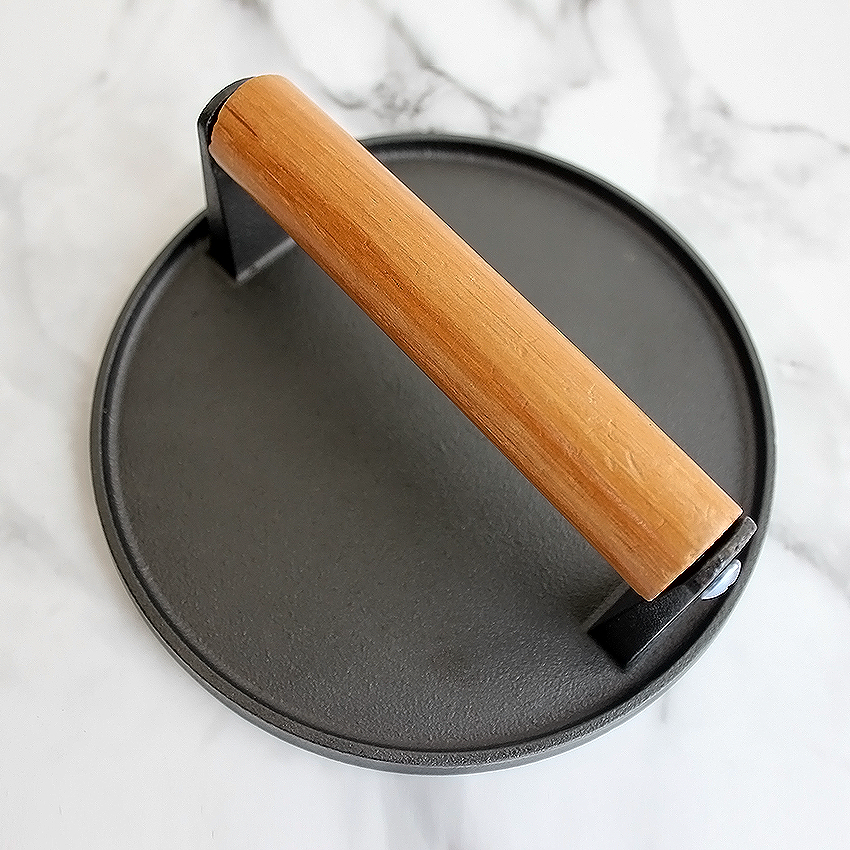 Customizable Heavy Duty Cast Iron Grill Meat Press for Vegetable and steak