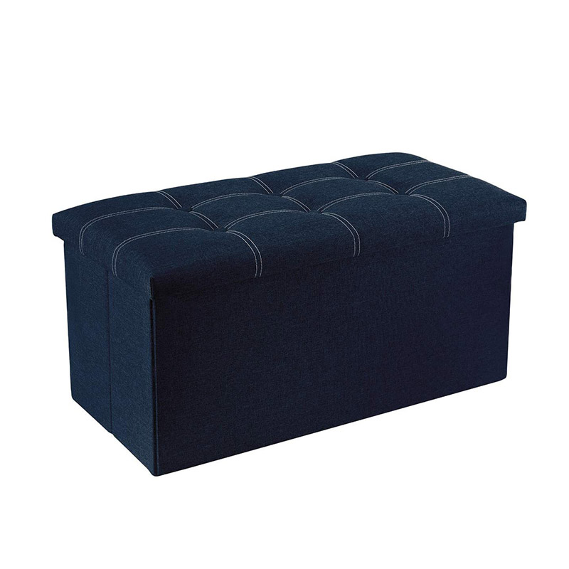 Holds up to 350 Lbs Folding Bench & Foot Rest Luxury Storage Ottoman with Padded Seat Fabric Footrest Ottoman