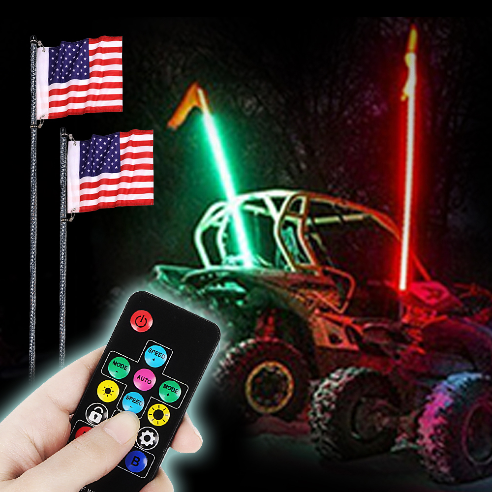 5 футов RGB атмосферный свет RGB синий зуб управление через приложение плетка свет Atv/Utv Запчасти и аксессуары