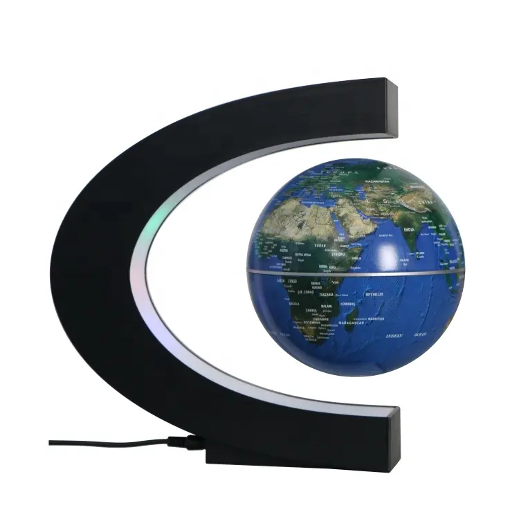 Magnetic levitation floating globe with 6 inch c shape office decoration