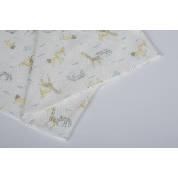 high quality custom Printed muslin knitted fabric 100% cotton for Neckline cuffs