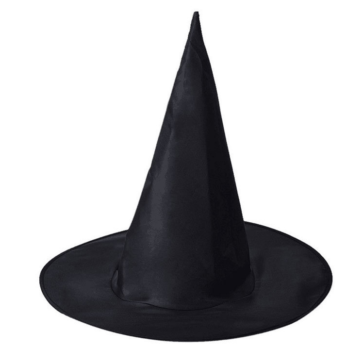Halloween masquerade party custom dress up headwear prop oxford cloth black wizard witch pointed magical hat