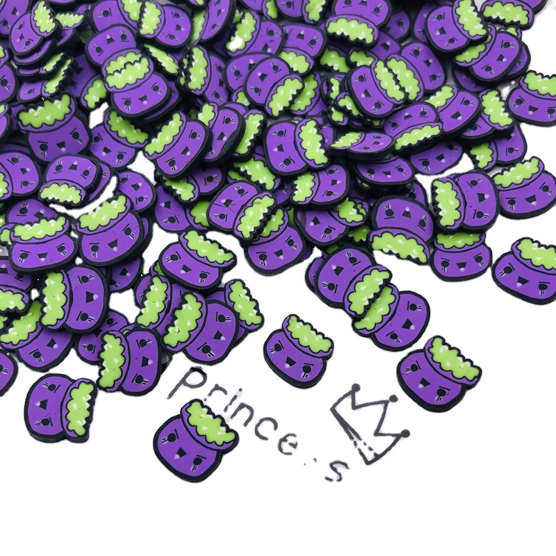 5/10mm Halloween Jar Slices Polymer Soft Clay Cartoon Bottle Sprinkles for DIY Crafts Filling Decoration Accessories