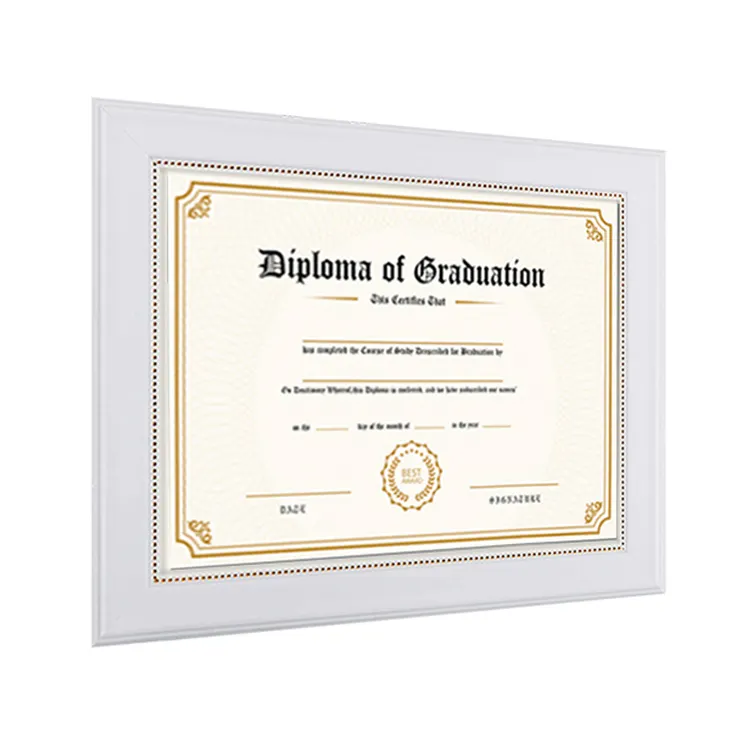 Cheap White Certificate PS Diploma Frame With Double Mats
