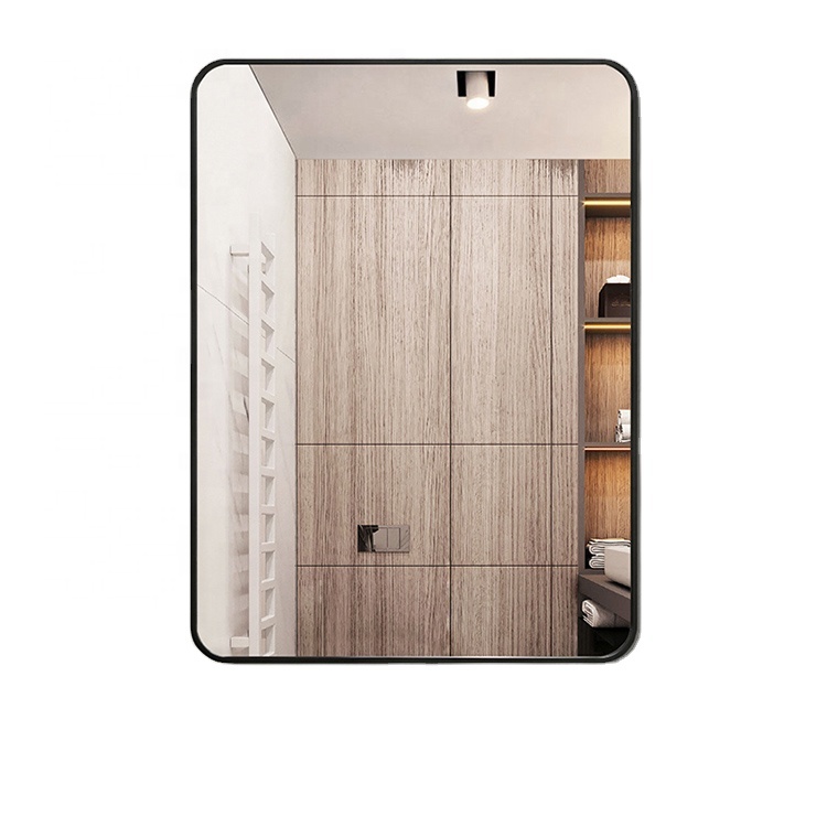 Wall Mount Rectangular Black Frame Mirror for Bathroom-Vertical & Horizontal Hang Ideal for Bedroom-Bathroom-Living Room