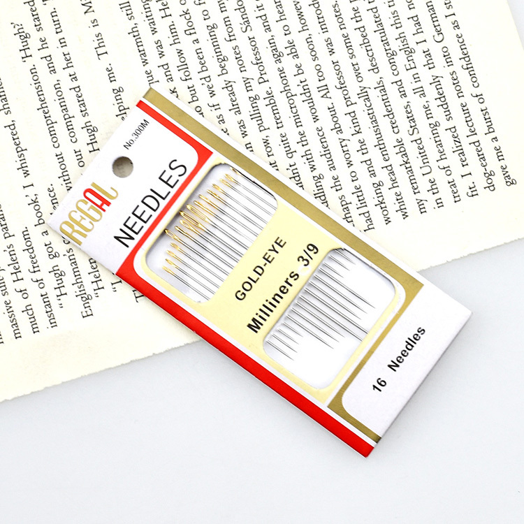 High quality 16 pcs house hand sewing needles,golden eye sewing needle kit