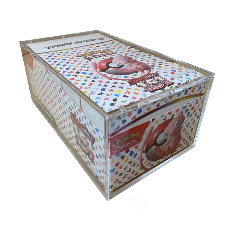 Custom Poke Booster 10x Bundle Retail Case Magnet Lid Premium Acrylic Display Protector Case
