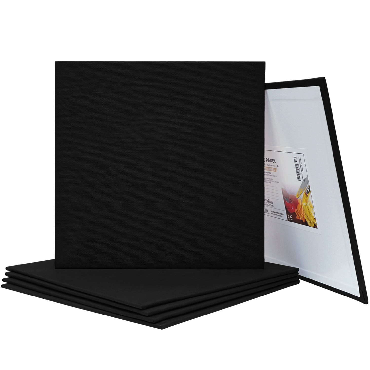 Phoenix 5310 Wholesale OEM Stretched Blank Black Artist Painting Cotton Canvas Panel