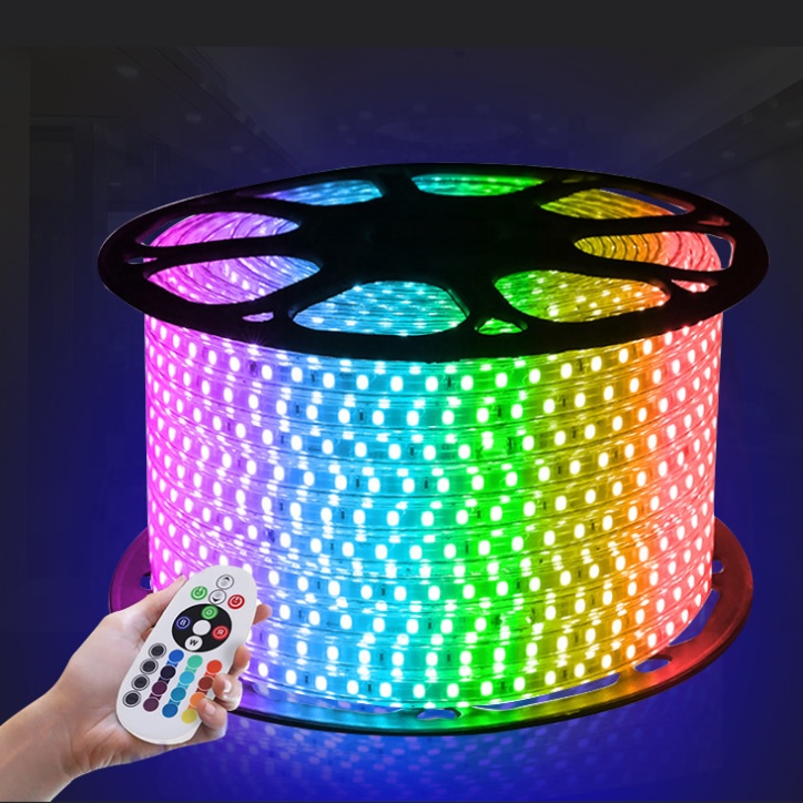 110 вольт smd 5050 водонепроницаемая 100 м один рулон RGB светодиодная лента