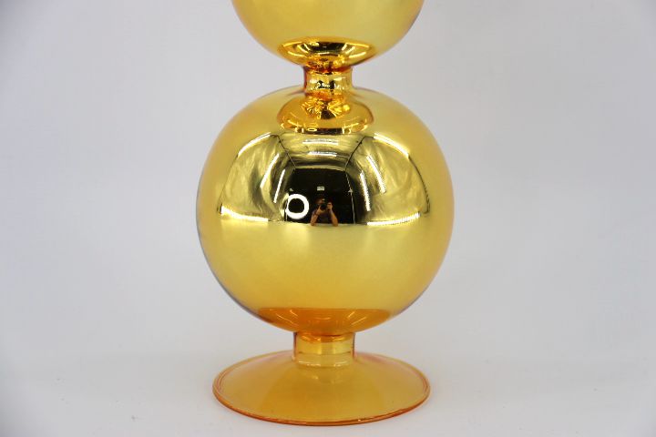 Navidad 2021 Hand Blown Red Gold Glass Christmas 3 Balls Tree Shape Ornament Home Table Decoration