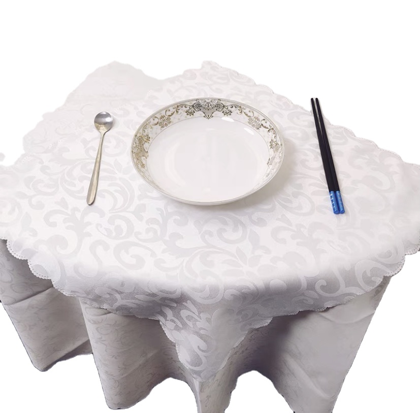 Event Table Cloth Handmade Technics Napkins Foldable Wedding Party Christmas Satin White Plain