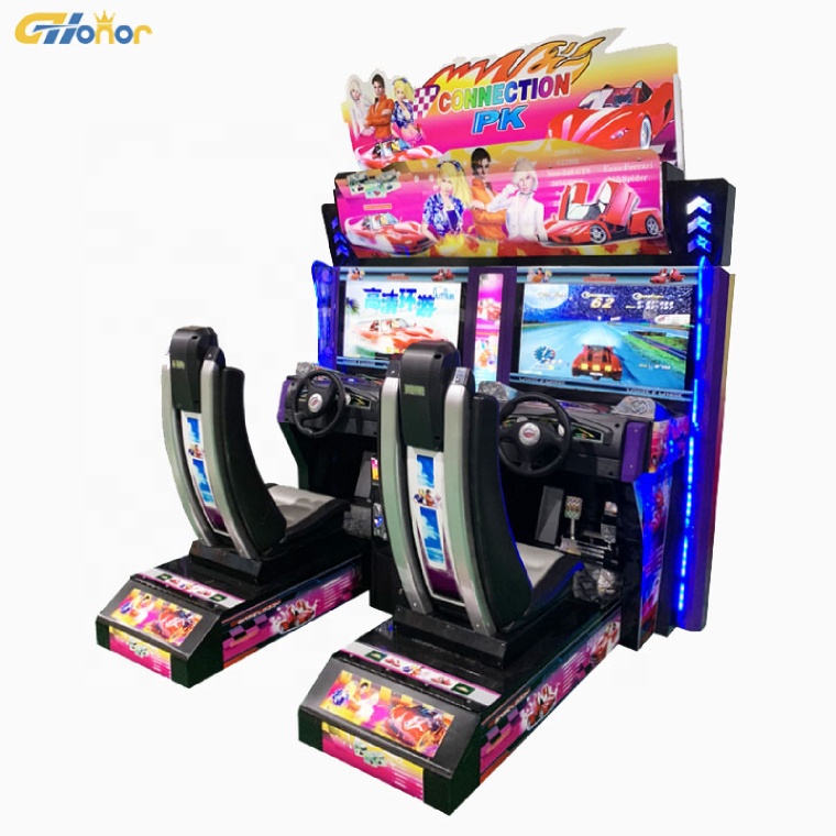Гоночная игровая консоль с монетами для 2 игроков, гоночный симулятор, игровая аркадная Видеоигра для игровой площадки в помещении