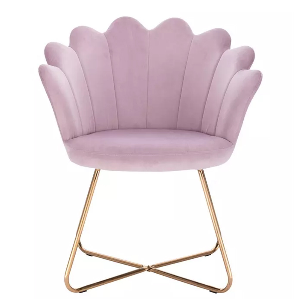 Living Room French Accent Chair Flower Design Modern Lounge Velvet Armchair