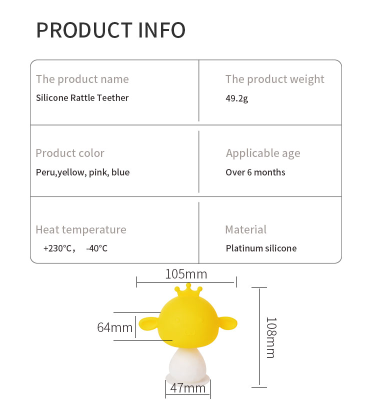 Wholesale BPA Free Silicone Teething Toys Rattling Teether Soft Soothing Rattle for Baby Infant BPA Free Teethers Rattle