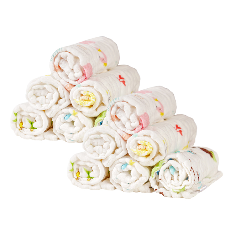 Ataya high quality 12pcs baby muslin towels,100% cotton towels