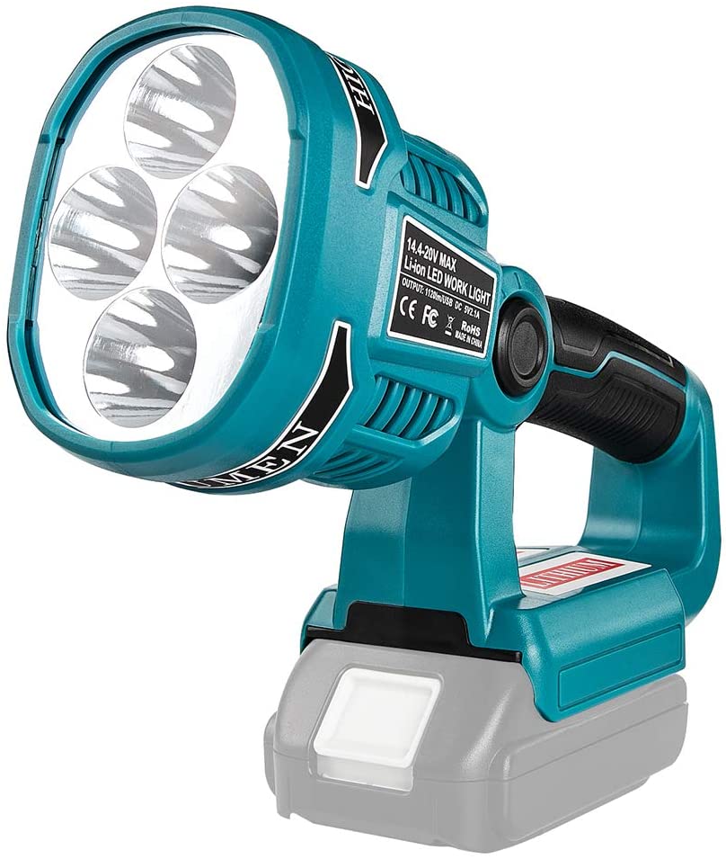 Portable Cordless 12W LED Work Light For 18V power Tool Battery Emergency Light Rechargeable Work Lamp