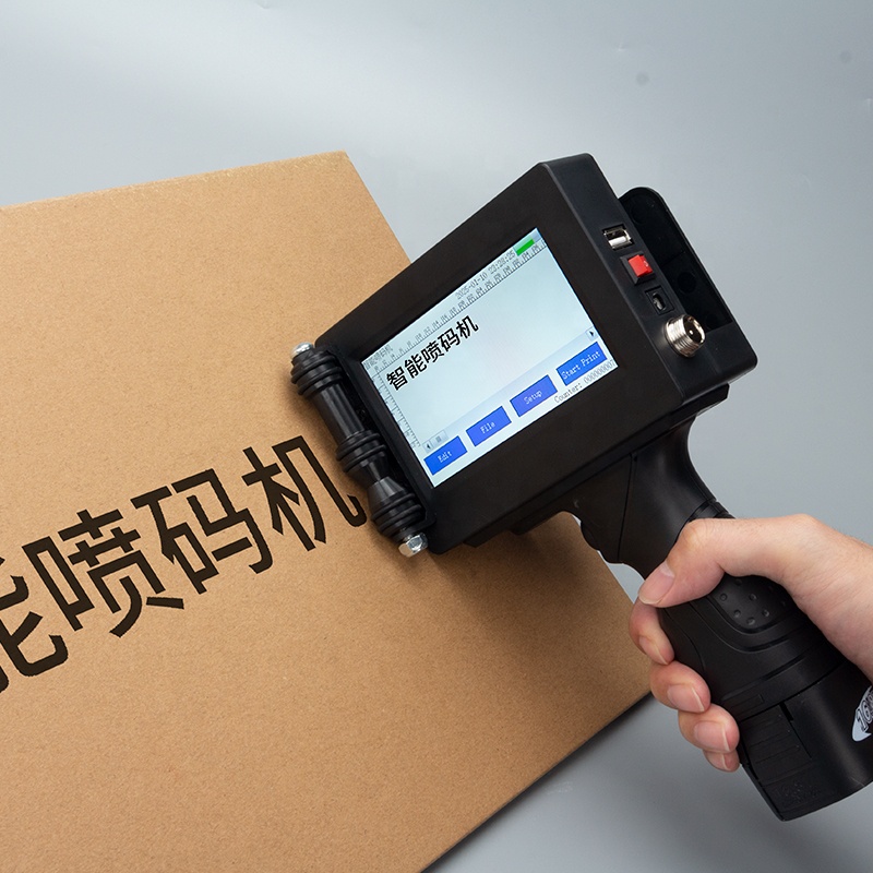 Smooth touch screen portable handheld inkjet printer for printing plastic and metal