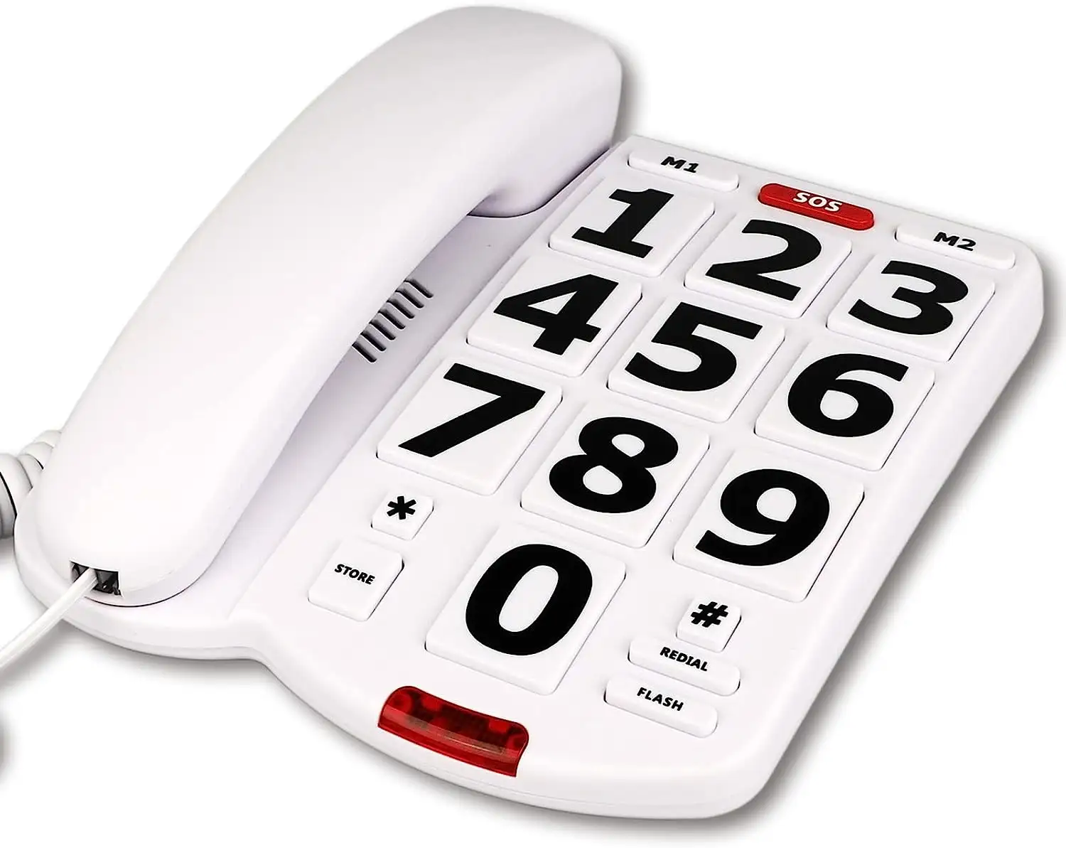 Big Button Phone for Land Line Phones for Visually Impaired Seniors, with Extra Loud Ringer, Large Easy Buttons