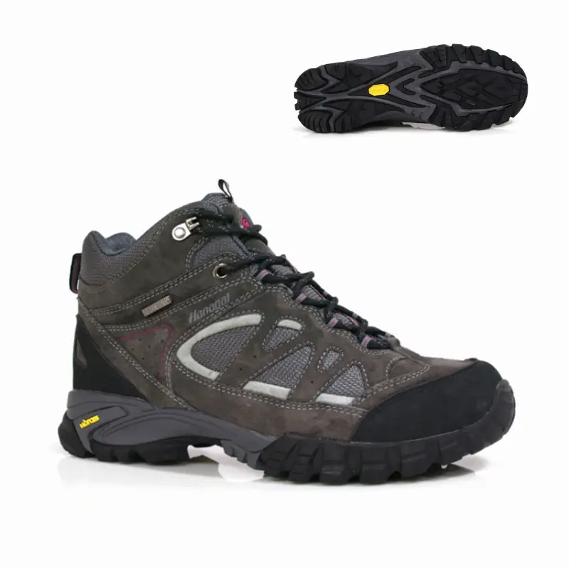 Newest Wholesale Genuine Leather shoes with Wearable Outdoor Hiking boots Black Trekking shoes for mens and women