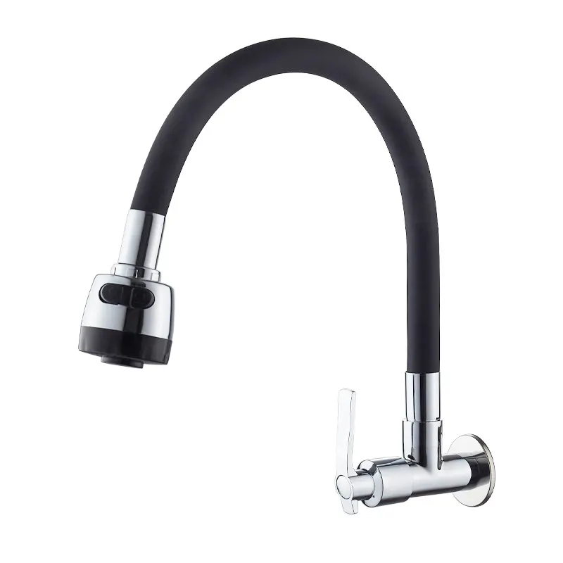 Hot Sell Modern Mounted Bright Chrome Plated Single Cold Flexible Pull Out Indoor Kitchen Sink Taps Faucet
