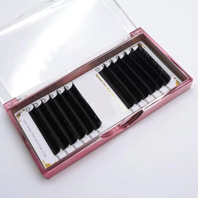 super bonder eyelash extensions curly segmented silk eyelash extensions tape luxury packaging eyelash primer