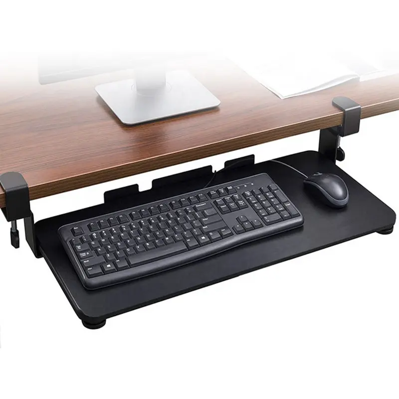 Customized Low Price Adjustable Under Desk Slide Rail Computer Keyboard Tray