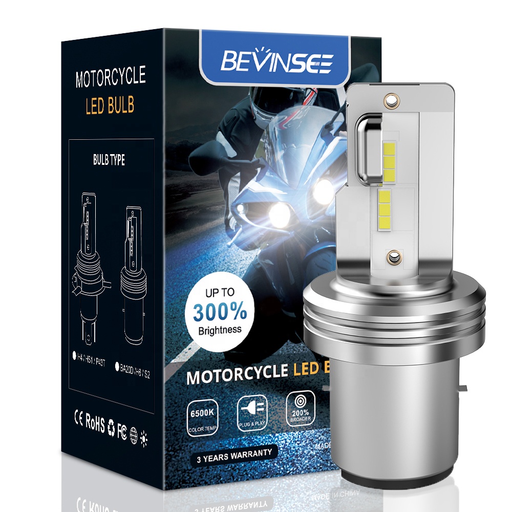 Светодиодные лампы Bevinsee BA20D S2 H6 1000LM 18W 12 Вольт, светодиодные мотоциклетные фары