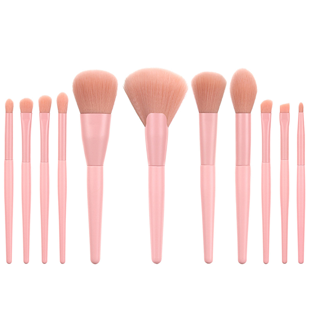 Wholesale Custom Professional 11 PCS Brushes Premium Foundation Cosmetic Pink Makeup Brush Set for Eye Shadow
