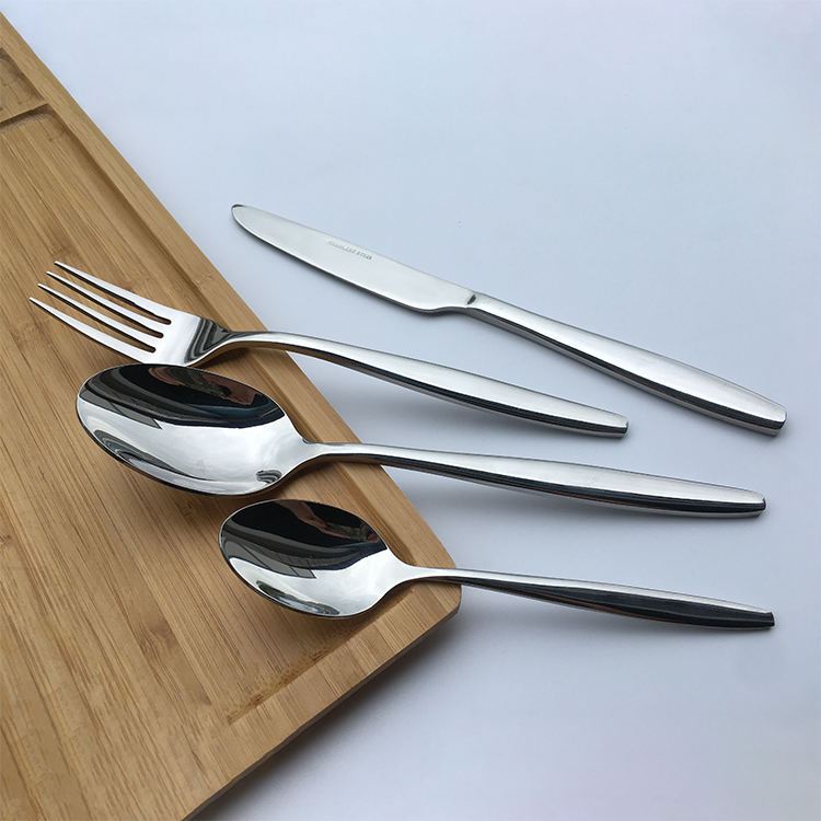 Hot selling mirror polish knife fork spoon set stainless steel minimalist table cutlery set