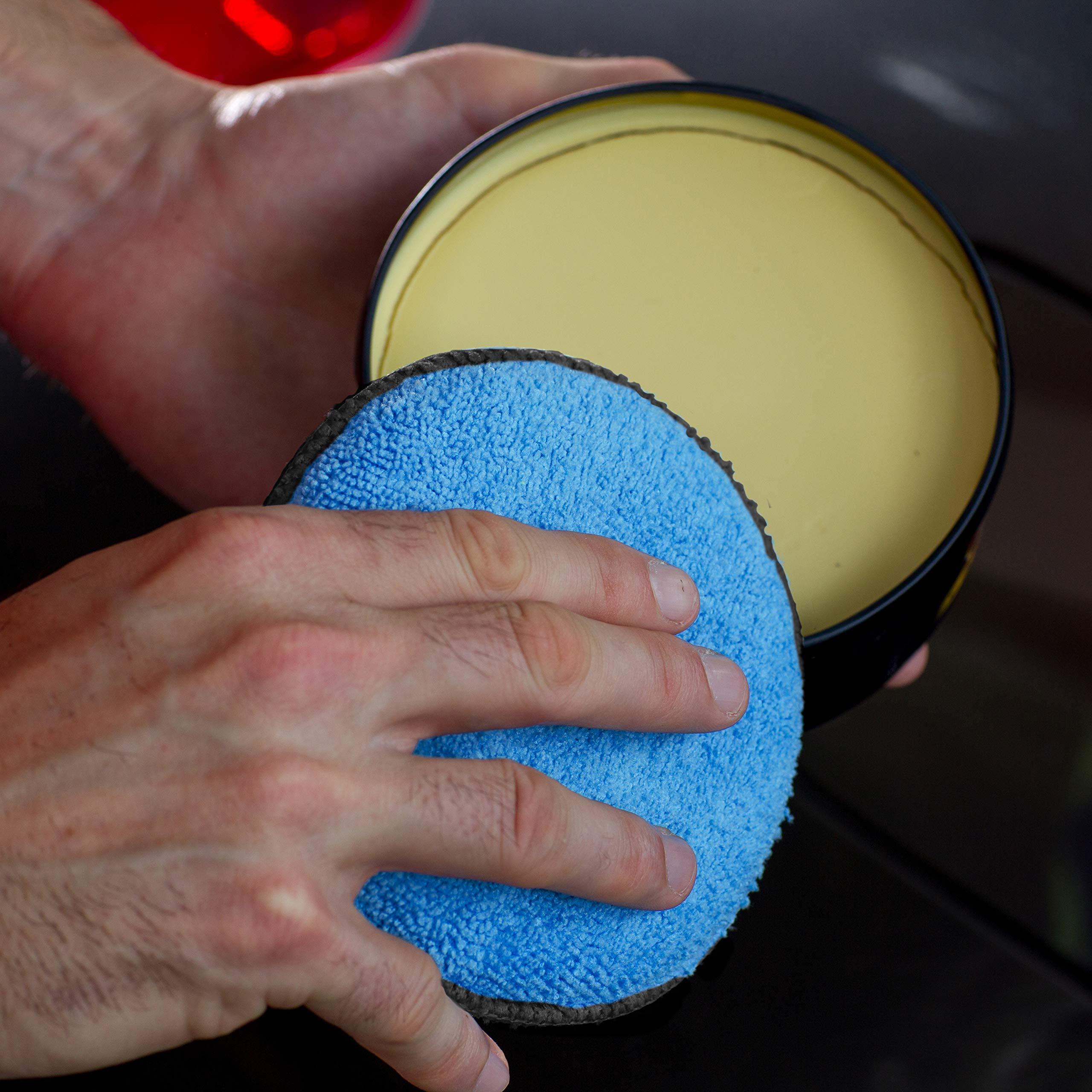 ZZhome Microfiber Car Wax Applicator and Cleaning Pads with Finger Pockets