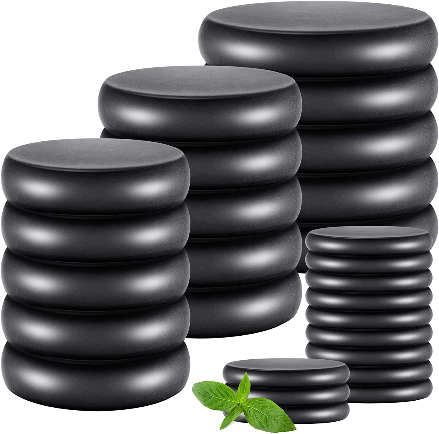 100% Natural Essential Spa Massage Stone Black Basalt Hot Stone Relaxing Healing Pain Relief Black Smooth Stone