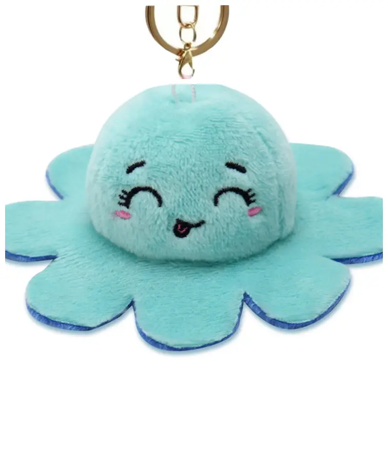Wholesale High Quality Octopus Flip Design Plush With Keychain Ladies Bag Octopus Keychains