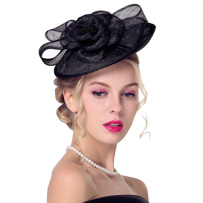 100% linen caps british facinator hats wedding hats women party banquet