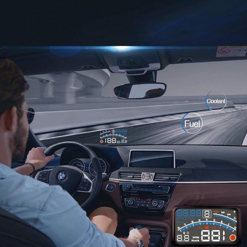 4E 5,5 "Автомобиль HUD Дисплей OBD2 II EUOBD Overspeed Предупреждение системы проектор лобовое стекло автомобиля HUD Дисплей