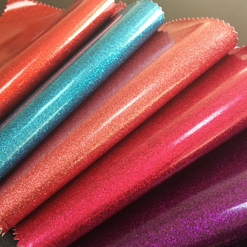 (BY1006) Bags Shoes Bows DIY Sewing Material 0.6mm PU Leather Canvas Glitter Vinyl Fabric