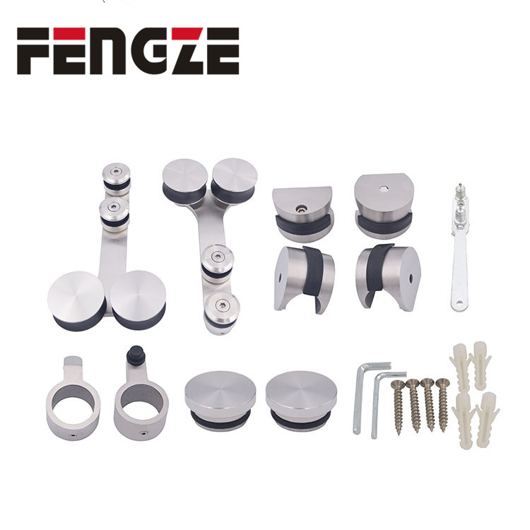 FENGZE Bathroom sliding door with 8mm glass bathroom hardware accessories show rooms hardware