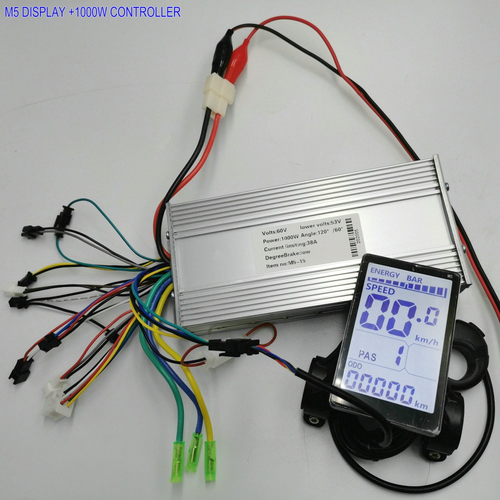 Контроллер BLDC 400w450w500w600w800w1000w1200w + ЖК-дисплей M5 24v36v48v60v для электрического велосипеда скутера ATV MTB индикатор батареи