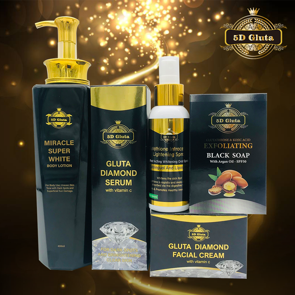 Набор для ухода за кожей 5D Gluta Miracle Super White 5 дней Отбеливание премиум класса отбеливание глютатио усилитель для африканской половинной кожи