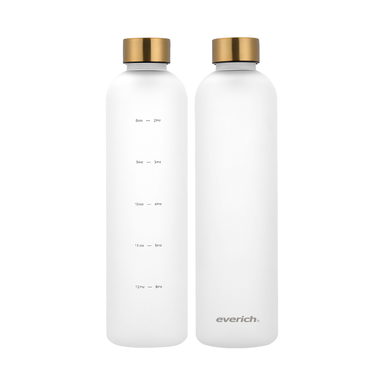 32 oz Custom Logo Bpa Free Tritan Narrow Mouth Plastic Sports Water Bottle with Gold Lid