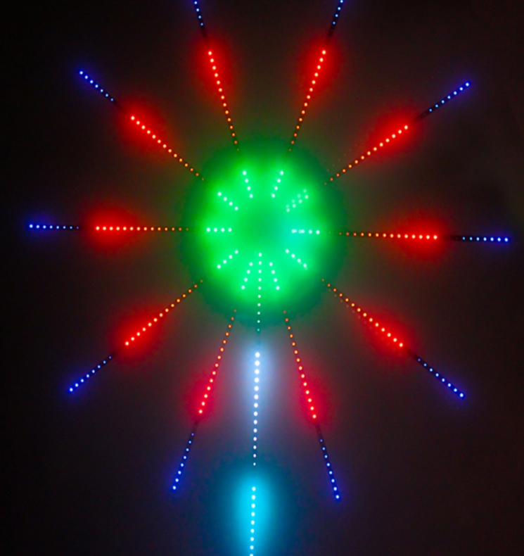 WS2812B WS2811 LED Strip Lights Music Sync Fireworks strip Remote Control colorful Fairy Ribbon Light christmas Party Decoration