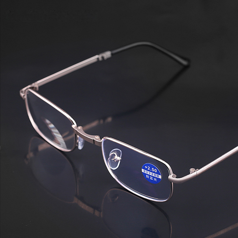 New Men and Women Look Far and near Bifocal Presbyopic Glasses Anti Blue Light Presbyopic Glasses Foldable and Portable with Box