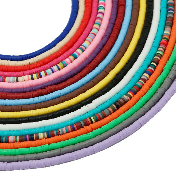 luoshan3mm4mm5mm6mm Vinyl Heishi Polymer Clay BeadsChipDisk Loose Spacer Beads For Handmade DIY Jewelry Necklace Bracelet Making