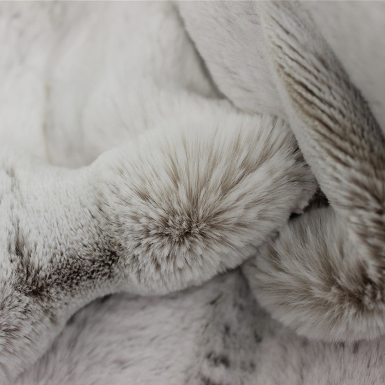 Newest Design Top Quality faux fur manufacturer Mink Rabbit guttering Faux Fur tip-dyed Eco fur fabric faux