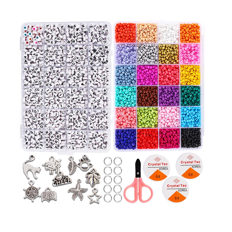 Glass Pony Seed Letter Alphabet Bead Craft Kit Set DIY Art and Craft