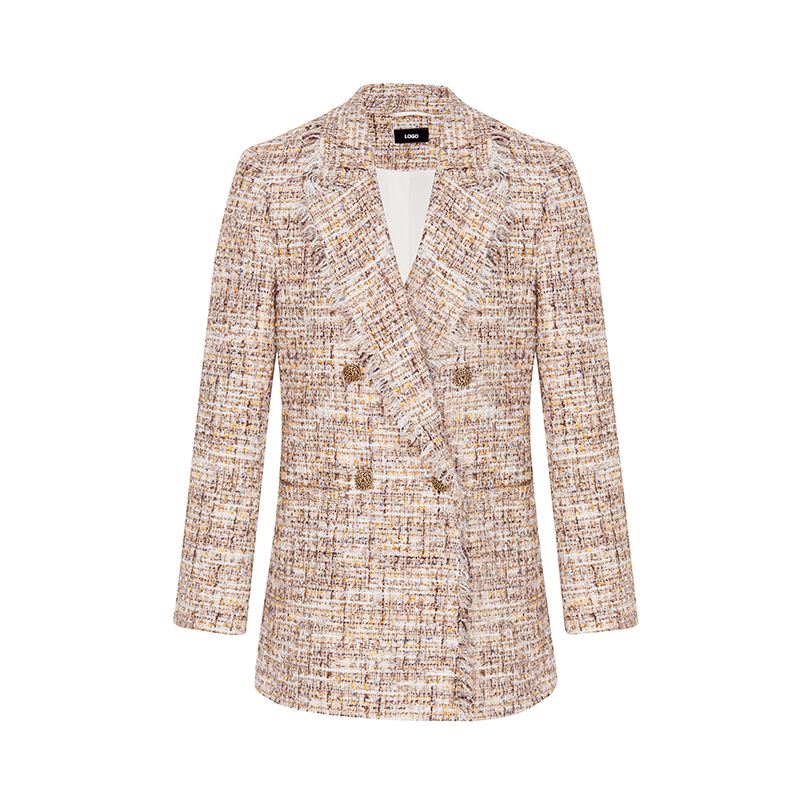 2020 New Double Breasted Collar Elegant Casual Style Blazer